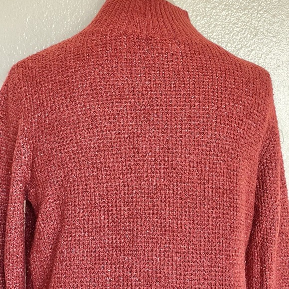 Old Navy Womens Sweater Sz Medium High Neckline Mock Thick Knit Honeycomb Autumn - Picture 5 of 12